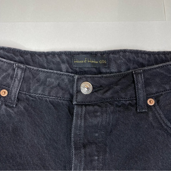 House of Harlow 1960 Black Button Fly Denim Cut Off Shorts Size 28 - Picture 3 of 9